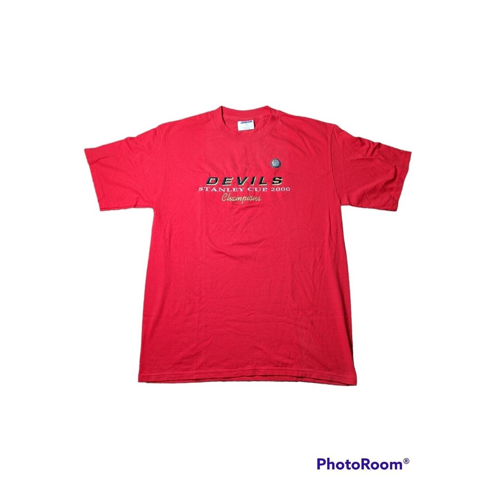 Vintage New Jersey Devils 2000 Stanley Cup Champions Mens T Shirt Size Large CSA